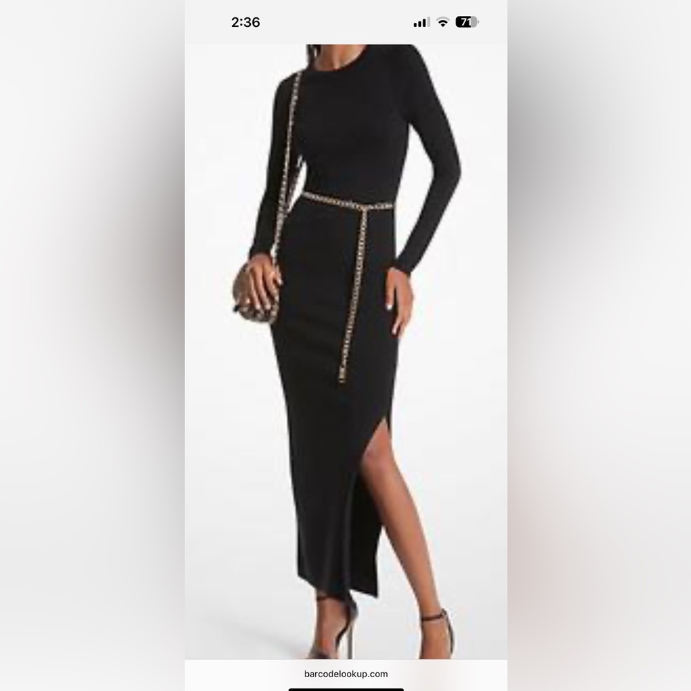 MICHAEL KORS
Wool Blend Belted Midi Dress